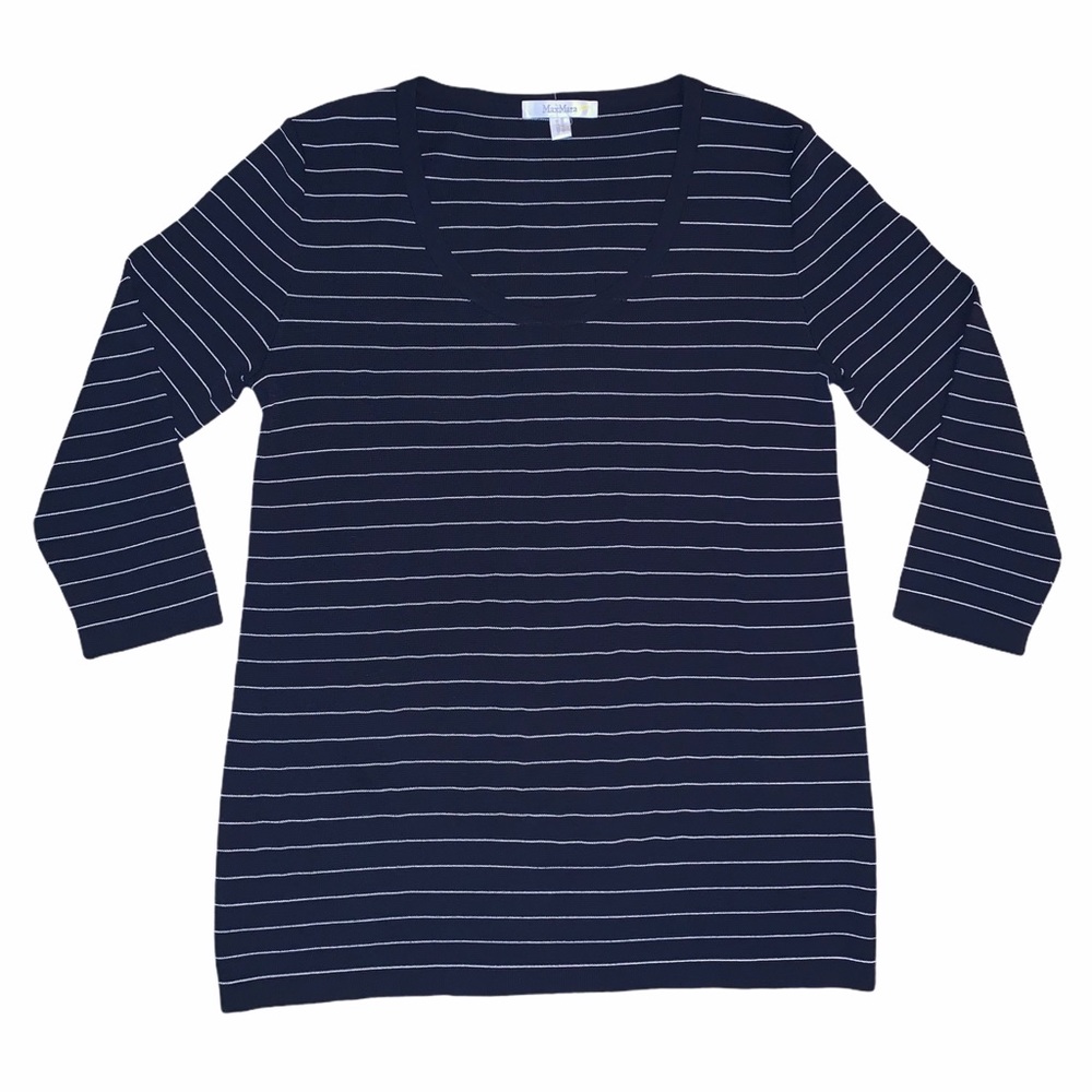 EUC Max Mara Womens Medium V Neck Sweater Navy Blue